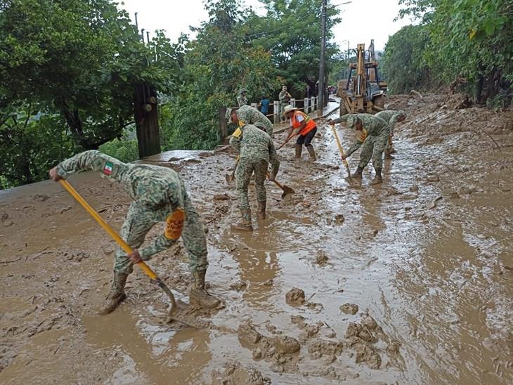 Lluvias en el norte del estado provocaron un deslave en Filomeno Mata