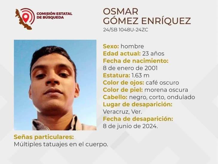Buscan a Osmar Gómez, cumple un mes desaparecido en la ciudad de Veracruz