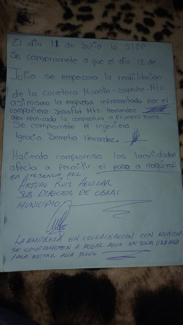 Se libera carretera Misantla-Martínez de la Torre tras acuerdo con autoridades