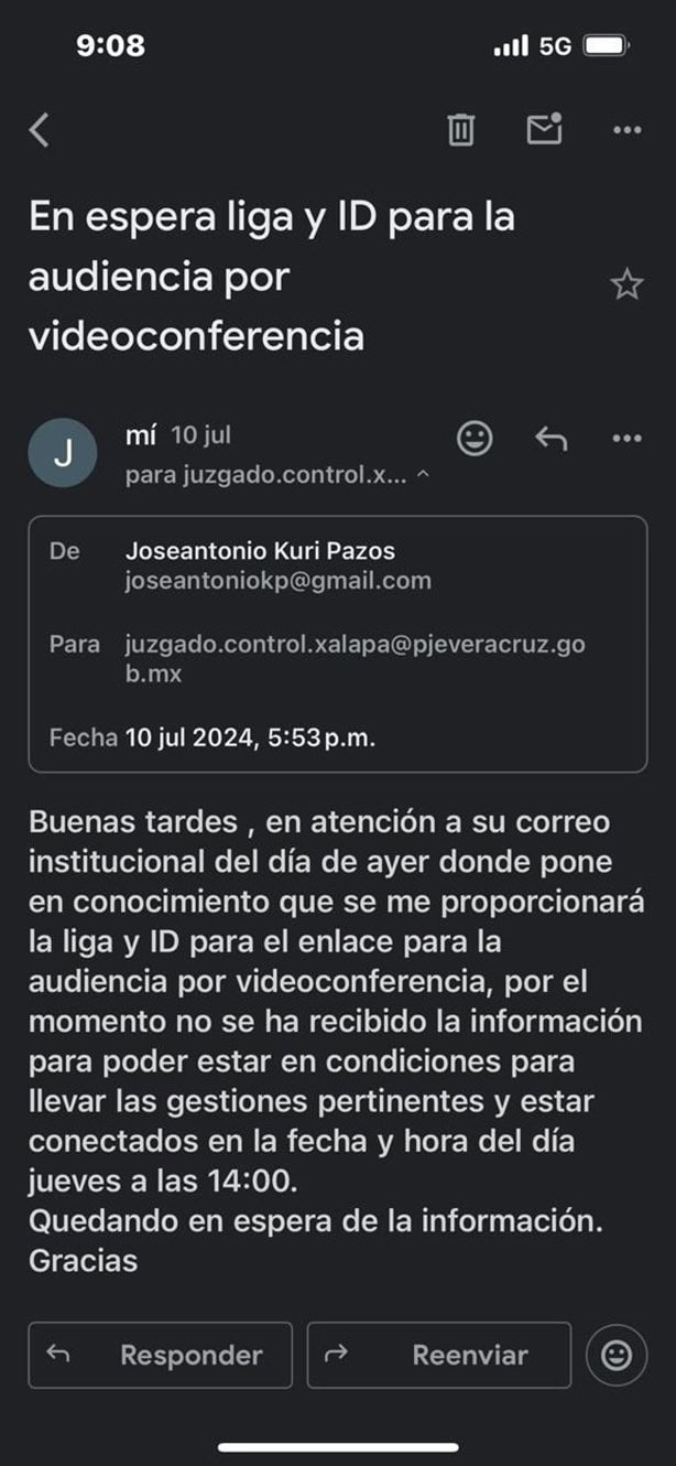 Miguel Ángel Yunes Márquez señala a juez de no enviar datos para audiencia por videoconferencia