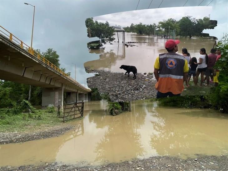 Alerta en municipios de Álamo y Tihuatlán por aumento en nivel de ríos