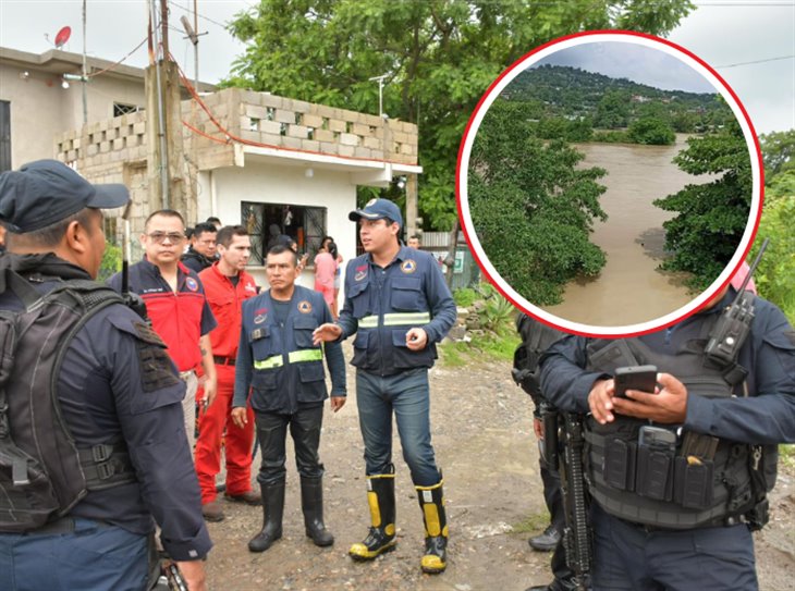 Coordinan acciones de evacuación tras desborde del río Cazones en Poza Rica