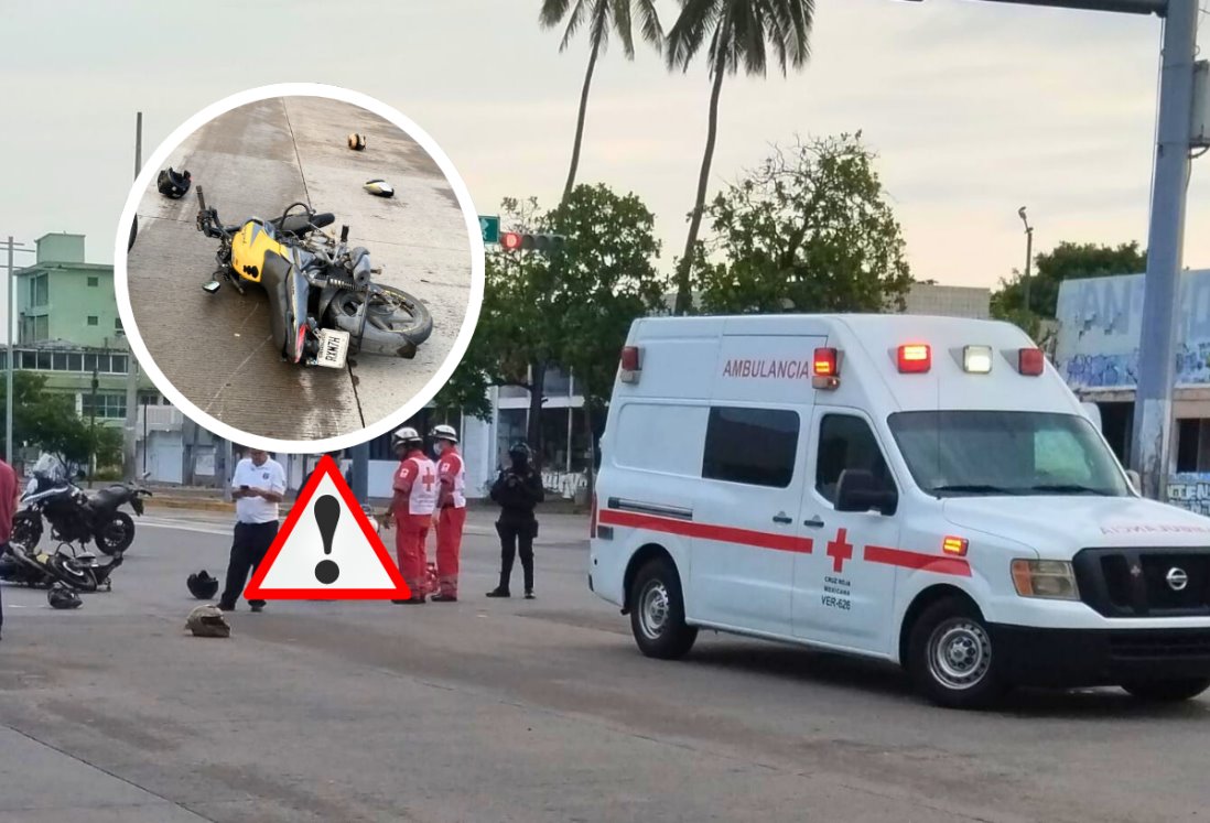 Muere motociclista en avenida Díaz Mirón, en Veracruz; fue impactado por un volteo