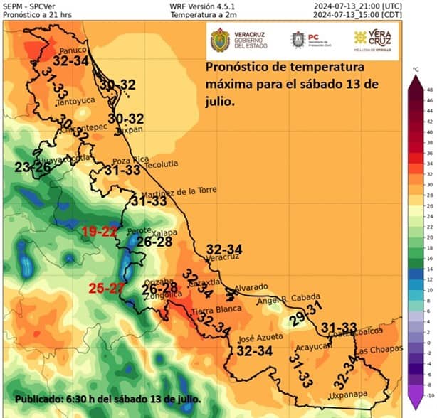 Así estará el clima en Veracruz este sábado 13 y domingo 14 de julio