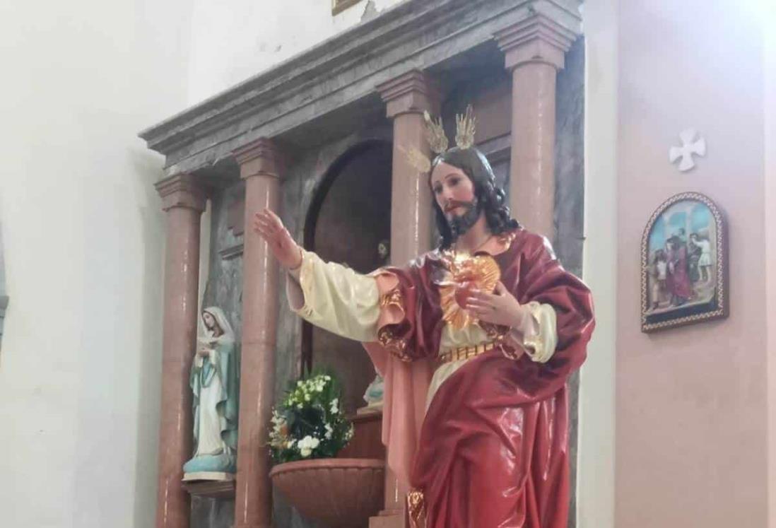 Luego de años presentan restaurada la escultura Sagrado Corazón de Jesús