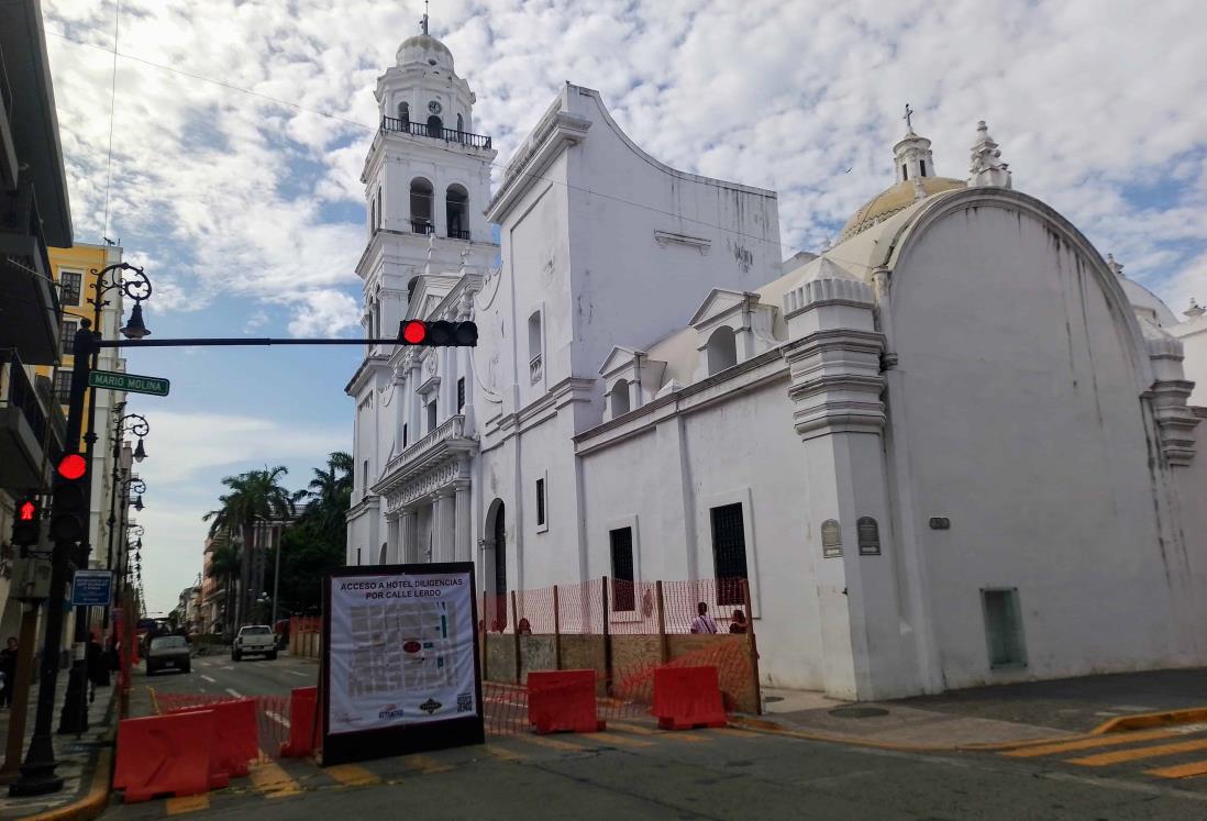 Por obras en Centro Histórico, afluencia en Catedral de Veracruz ha disminuido