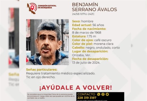 ¿Lo haz visto?, hombre de 56 años es reportado como desaparecido en Orizaba