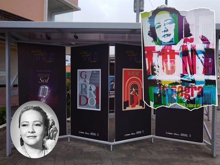 Con carteles, rinden homenaje en Xalapa a la cantante veracruzana, Toña La Negra