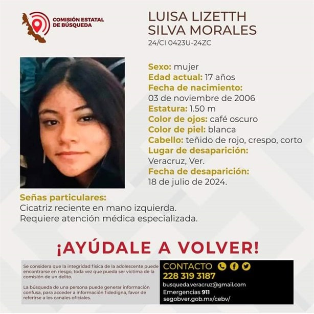 Luisa Lizetth Silva Morales desapareció en Veracruz; es la tercera mujer en julio 2024