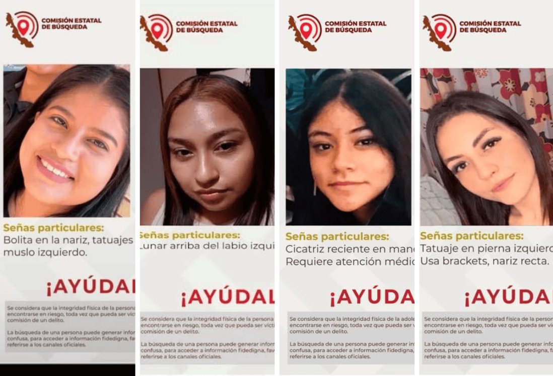 Isabel, Diana, Luisa y Verónica desaparecieron en Veracruz en la misma semana