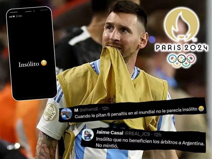 Usuarios cargan contra Messi por su reacción tras el Argentina vs Marruecos en París 2024