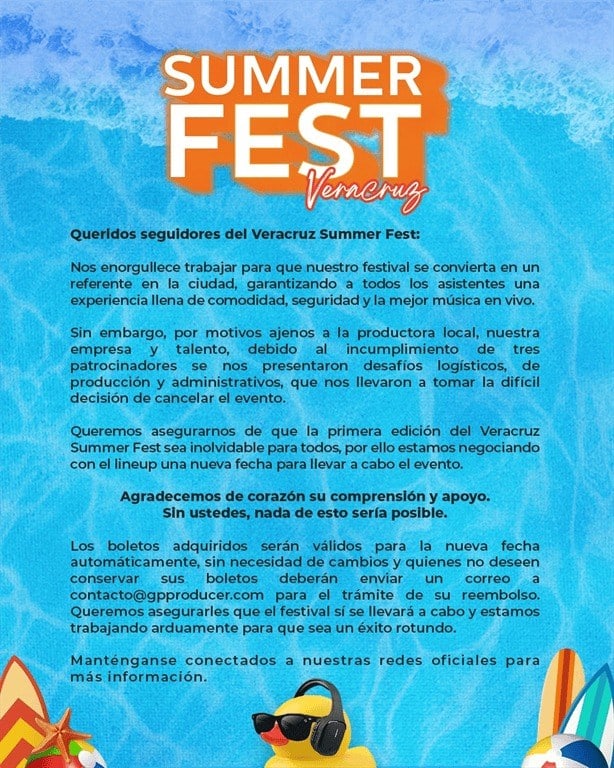 Summer Fest 2024: Así puedes solicitar tu reembolso por cancelación del evento