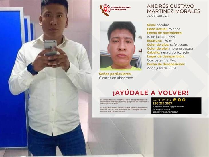 Andrés, de Coacoatzintla, salió a buscar trabajo a Xalapa y desapareció