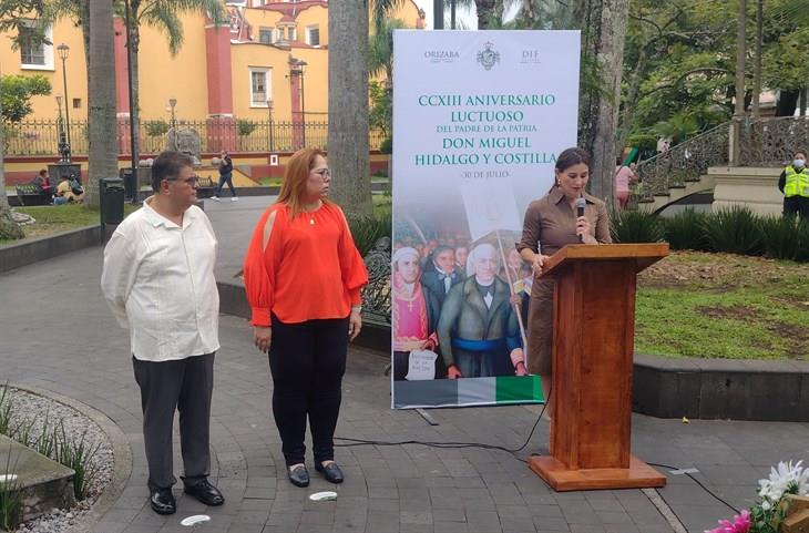 En Orizaba, conmemoran a Miguel Hidalgo y Costilla en su 213 aniversario luctuoso