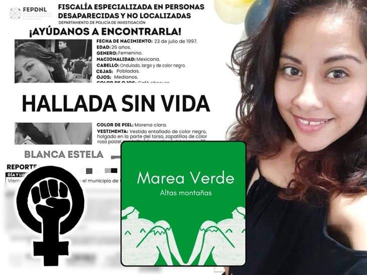 Colectiva Marea Verde Altas Montañas exige justicia por feminicidio de Blanca Estela