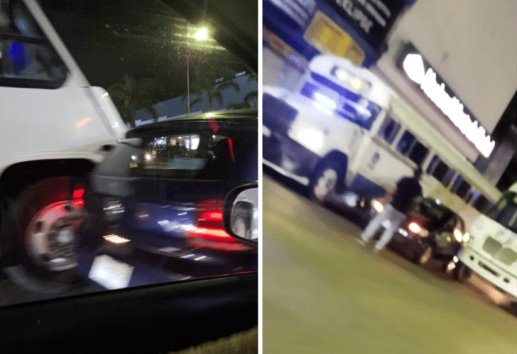 Autobús choca contra un auto en la avenida Chedraui Caram de Xalapa 