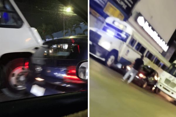 Autobús choca contra un auto en la avenida Chedraui Caram de Xalapa 