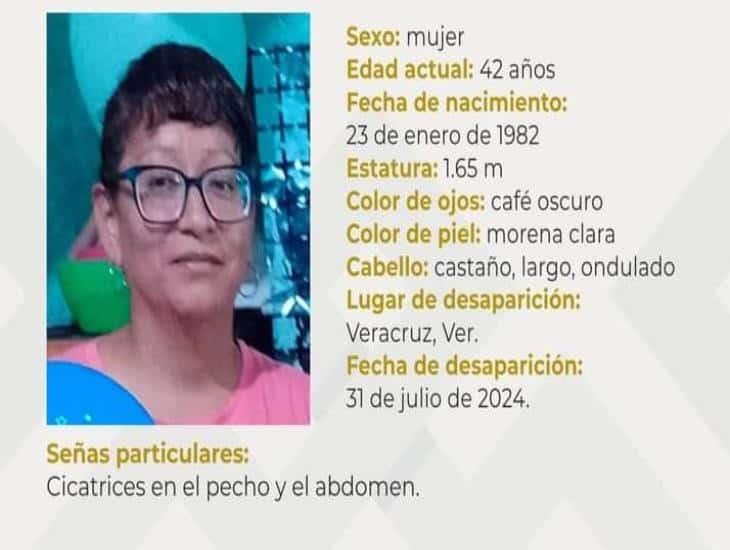 Piden ayuda para encontrar a María del Carmen Villarauz; desapareció en el puerto de Veracruz