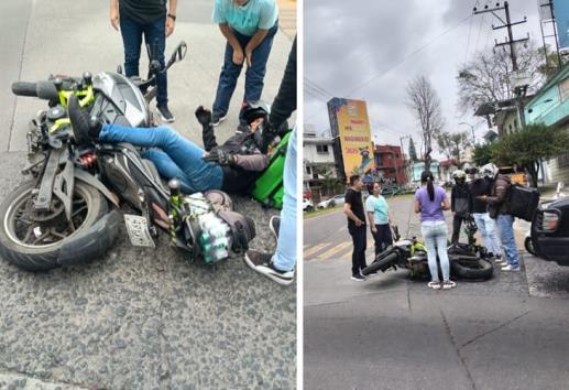 Motociclista es embestido por camioneta en la avenida Xalapa de la capital veracruzana