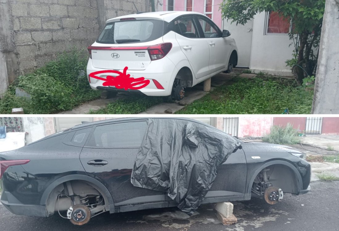 Roban llantas a automóviles en Lomas 4, en Veracruz