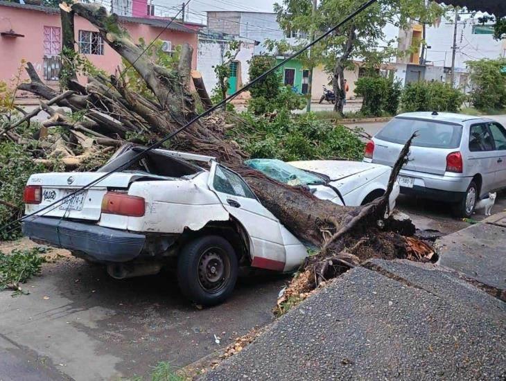 Fuerte aguacero causó diversas afectaciones en Coatzacoalcos