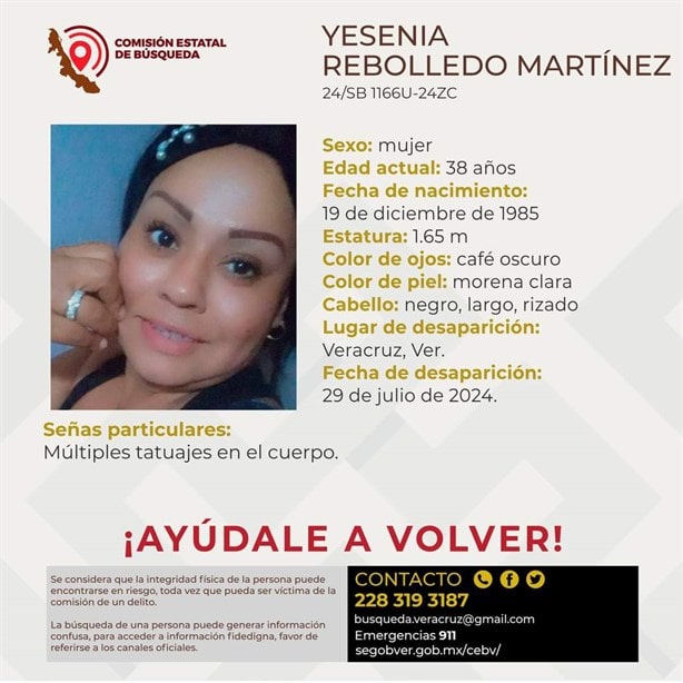 Mujer desaparece en la ciudad de Veracruz; piden apoyo para localizarla