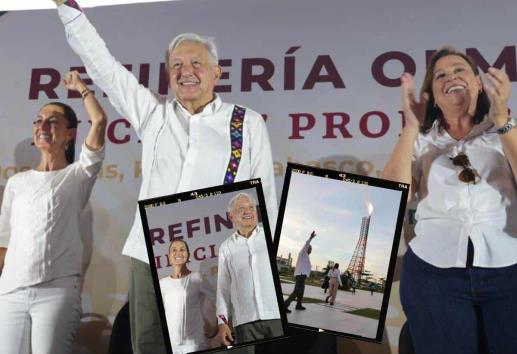 Dos Bocas en marcha: AMLO y Sheinbaum celebran autosuficiencia energética