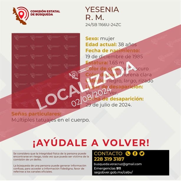 Localizan con vida a Yesenia, tenía 4 días desaparecida en la ciudad de Veracruz