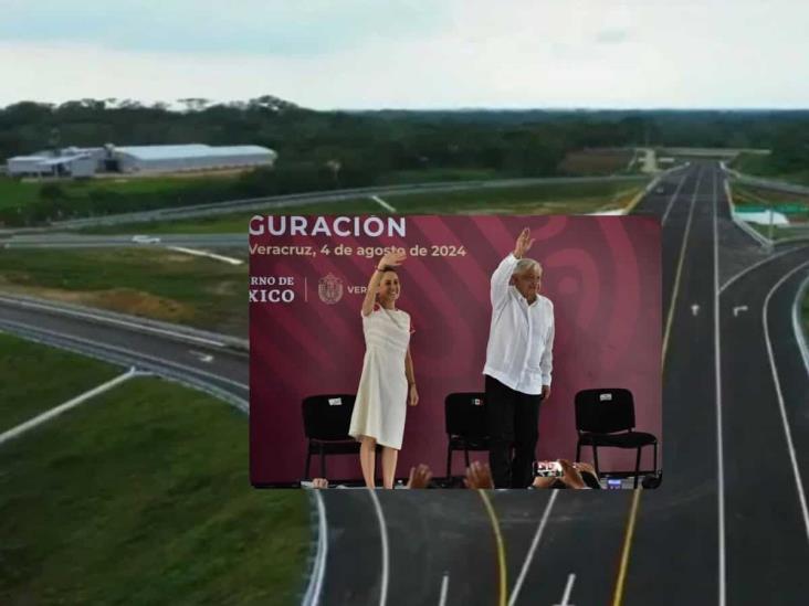 AMLO y Sheinbaum inauguran carretera clave en Veracruz: la Acayucan-La Ventosa