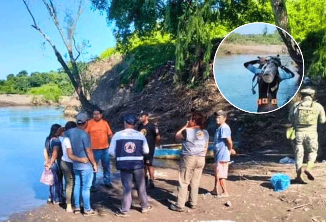 Quinto día de búsqueda del menor Ángel en el río Cotaxtla sin éxito: Llegan buzos de la Marina