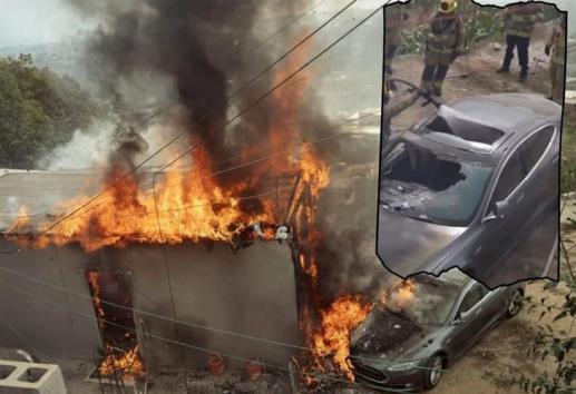 (Video) ¡Sólo en México! En Tijuana, hombre provoca un incendio tras intentar recargar su Tesla en un poste de CFE