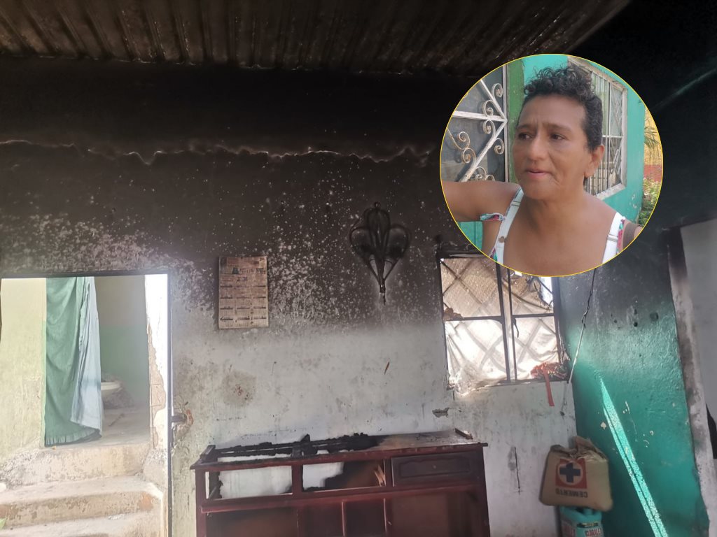 Individuo bajo los influjos de las drogas incendia la casa de su madre en Nanchital