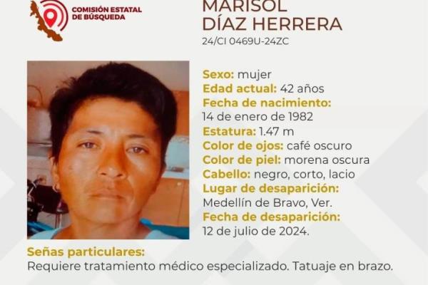 Buscan a mujer en Medellín de Bravo; lleva 28 días desaparecida