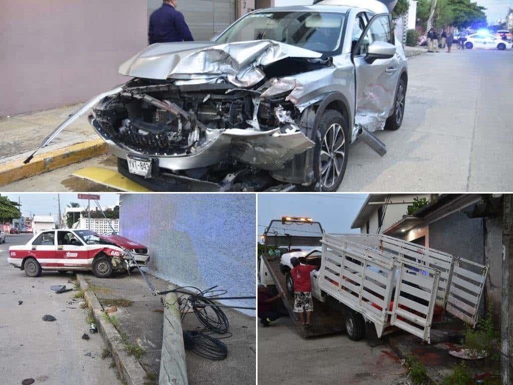Fuerte carambola deja más de 250 mil pesos en daños en Coatzacoalcos