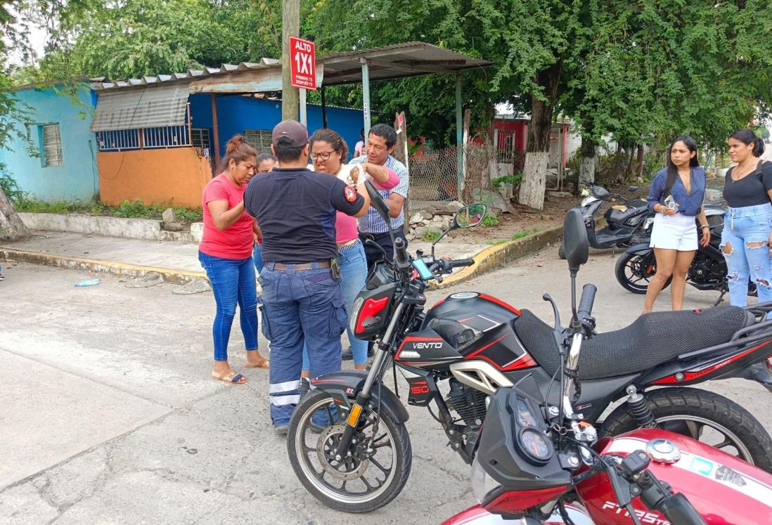 Choque entre motocicletas deja dos lesionados en Tierra Blanca