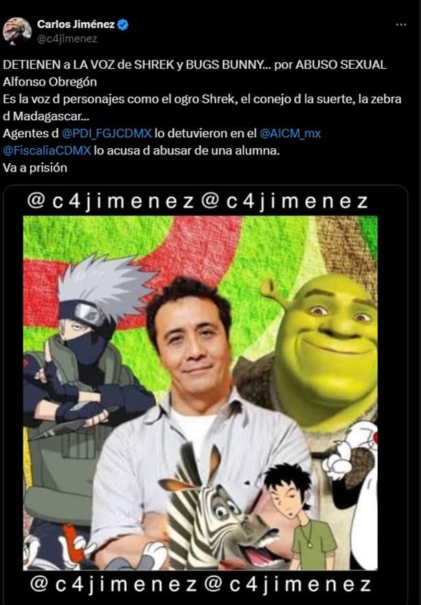 Alfonso Obregón: Actor de doblaje que da voz a Shrek es detenido por presunto abuso sexual; ¿Qué pasará con él?