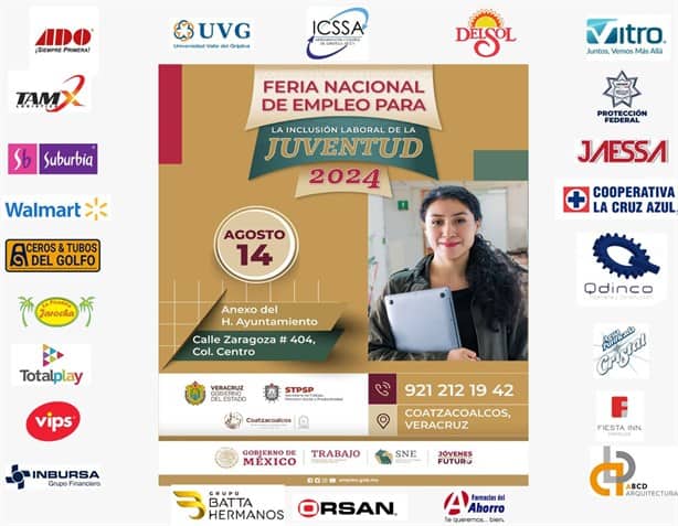 Para esta fecha anuncian Feria de Empleo en Coatzacoalcos