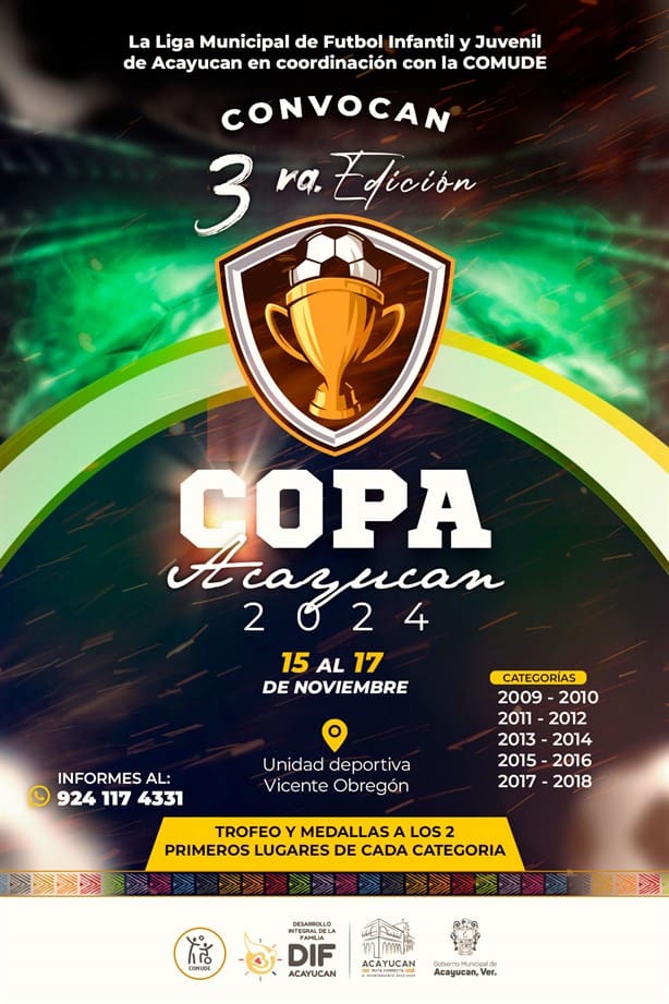 Así puedes formar parte de la tercera edición de la Copa Acayucan de futbol