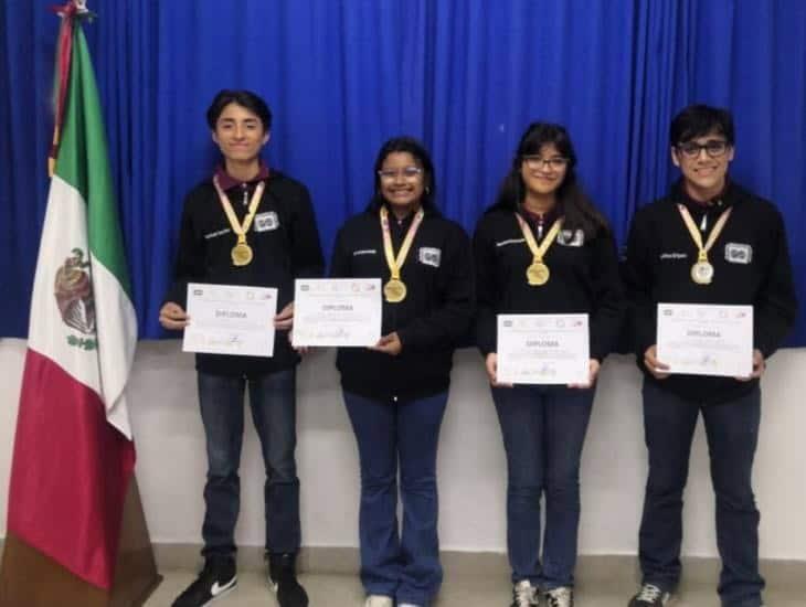 Estudiantes de Coatzacoalcos ganan oro en Olimpiada Estatal de Química