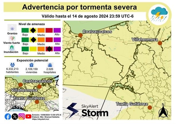 Advierten por posible tormenta severa en estos estados del sur del país