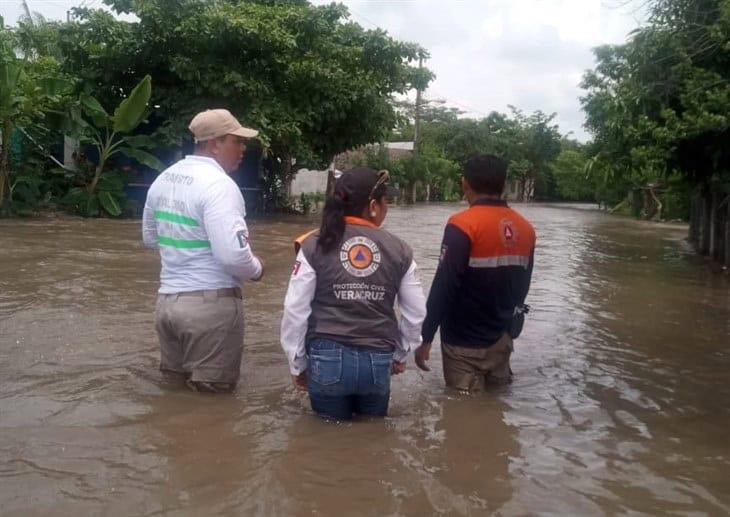 Tierra Blanca, inundada, se atienden afectaciones en colonias