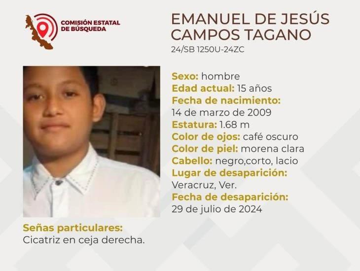 Emanuel de Jesús de15 años salió de su casa en el fraccionamiento Oasis; lleva 20 días desaparecido