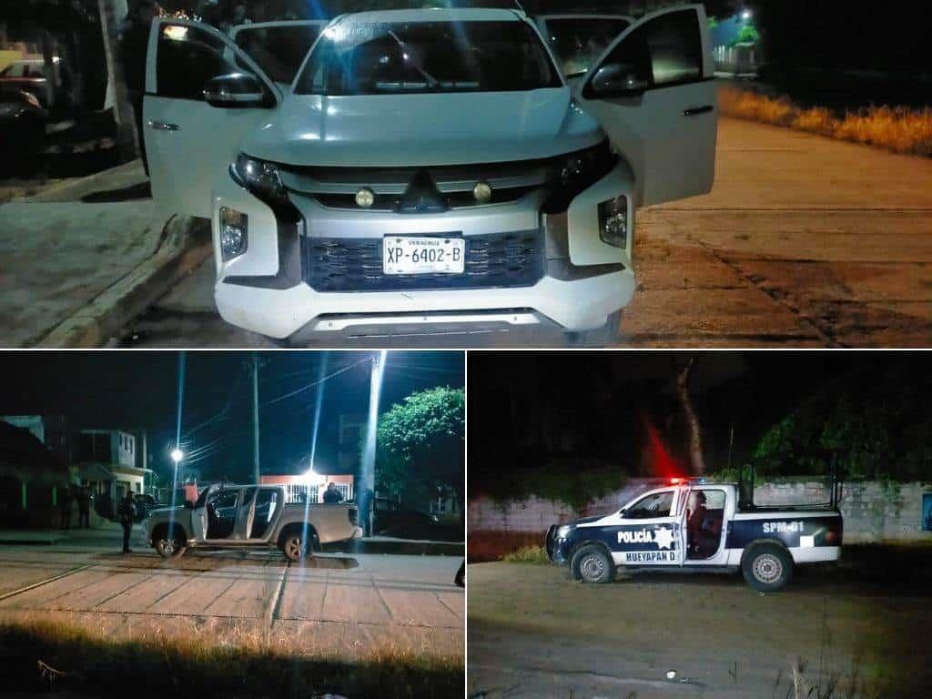 Tras enfrentamiento en Hueyapan, aseguran armas y granada dentro de camioneta 