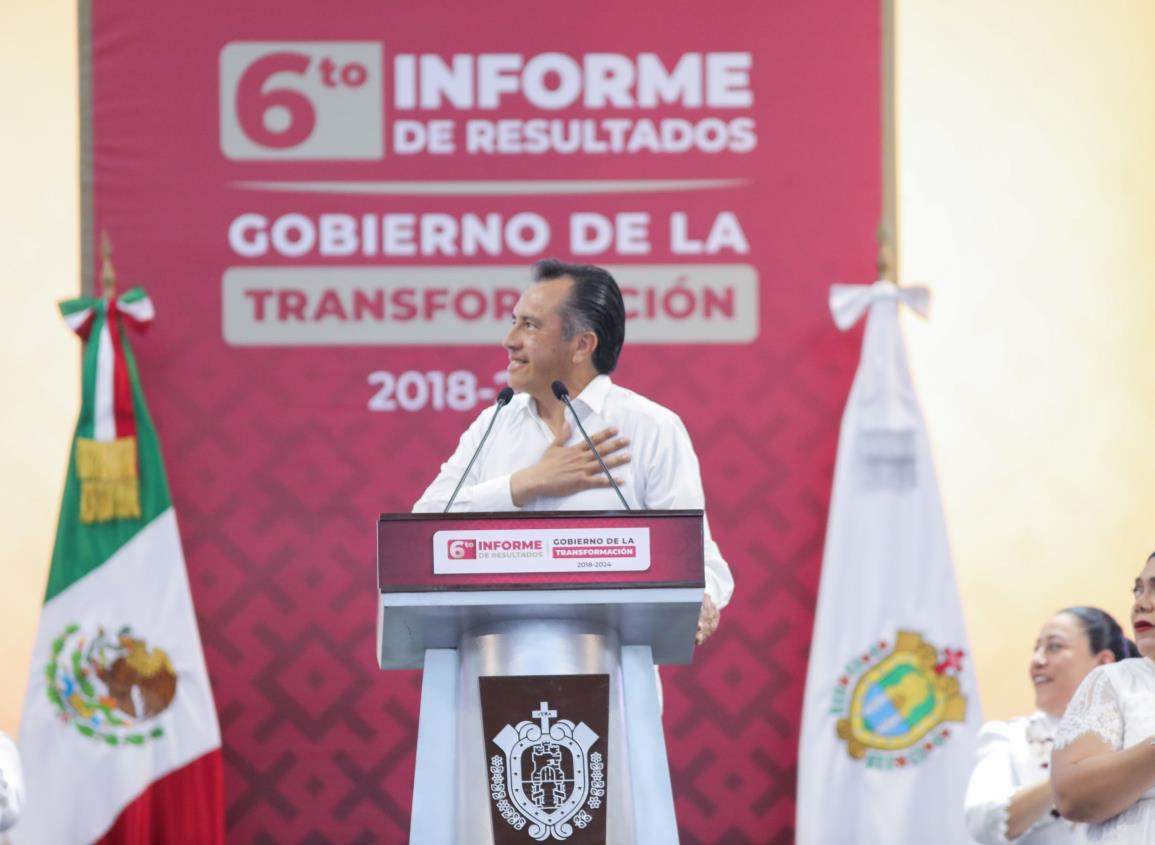 Felicita Rocío Nahle a Cuitláhuac García por su último informe de gobierno