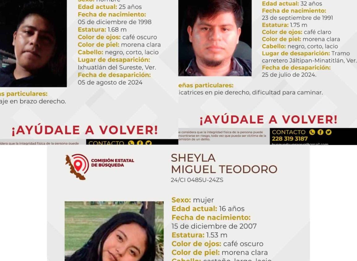 Sigue la búsqueda de tres jóvenes en el sur de Veracruz