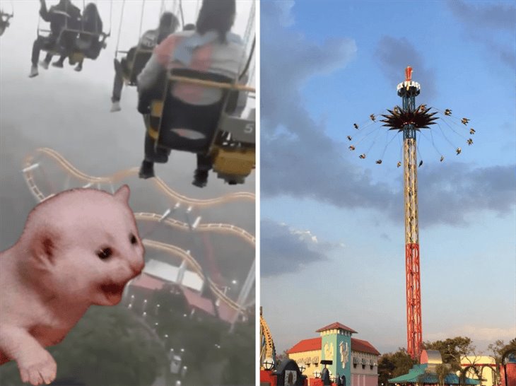 ¡Que susto! por lluvia, personas quedan atrapadas en el aire en juego de Six Flags: esto pasó (+Video) 