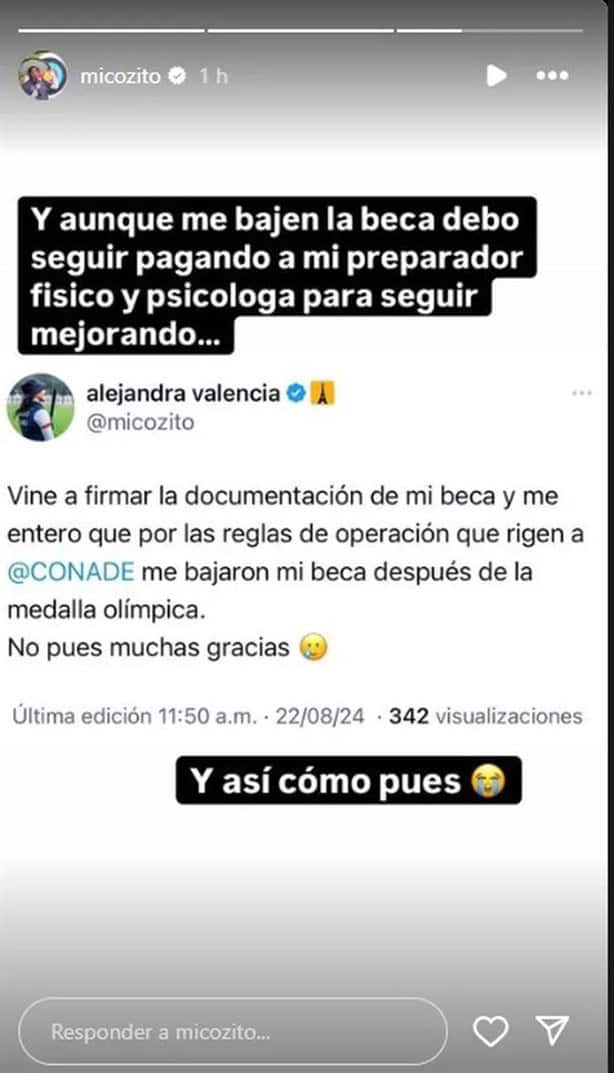 No pues gracias: Conade le reduce la beca a Alejandra Valencia, medallista olímpica de París 2024