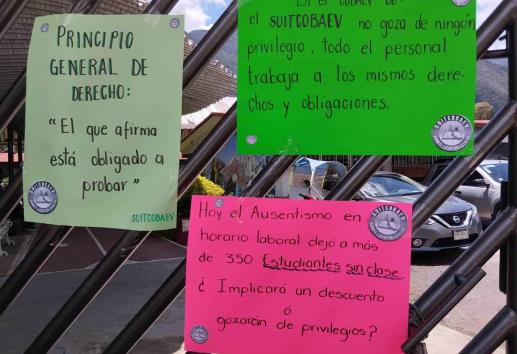 Protesta divide a trabajadores del Cobaev de Nogales