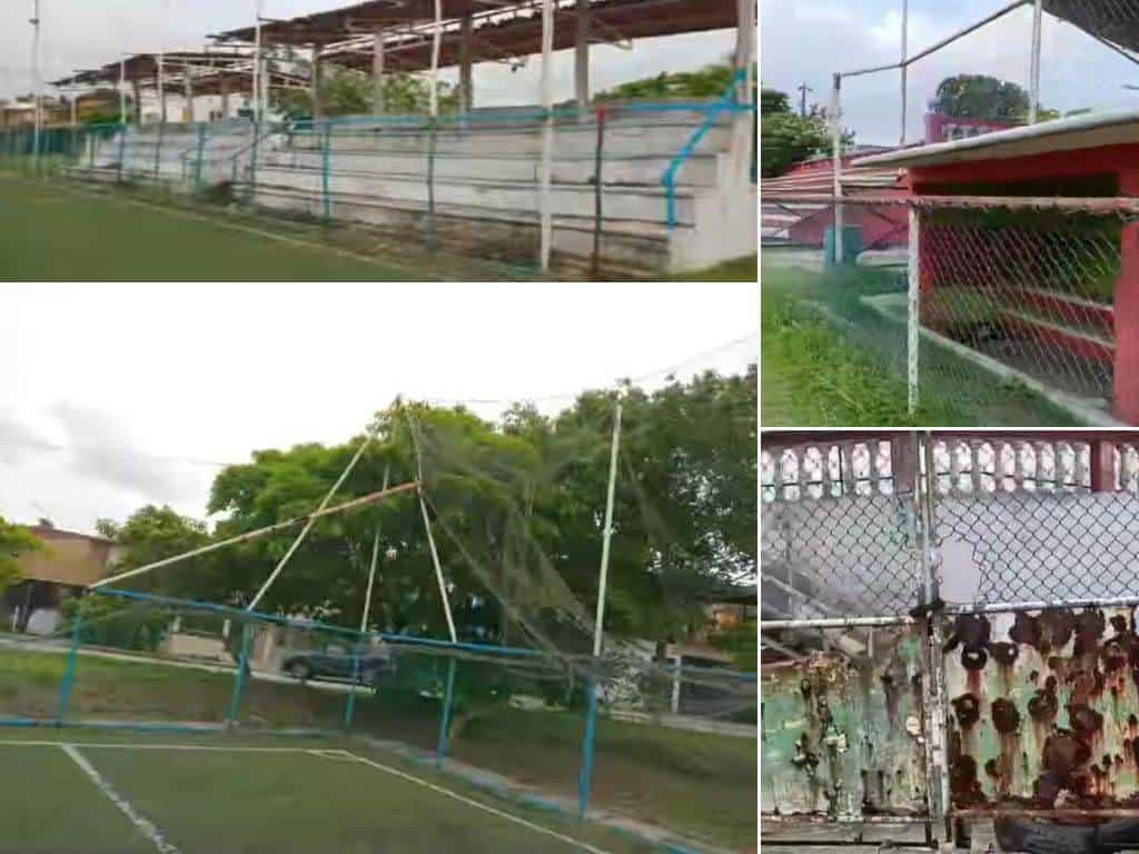 Evidencian mala condición de instalaciones deportivas en Nanchital