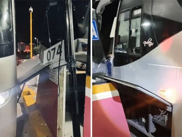 Autobús de Nelson Kanzela sufre accidente en caseta de Acayucan: ¿qué pasó? (+Video)